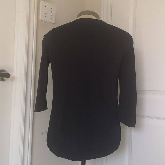 Olsen Ladies Crew Neck 3/4 Sleeves Casual Top Navy Blue 5/6 - Picture 4 of 16